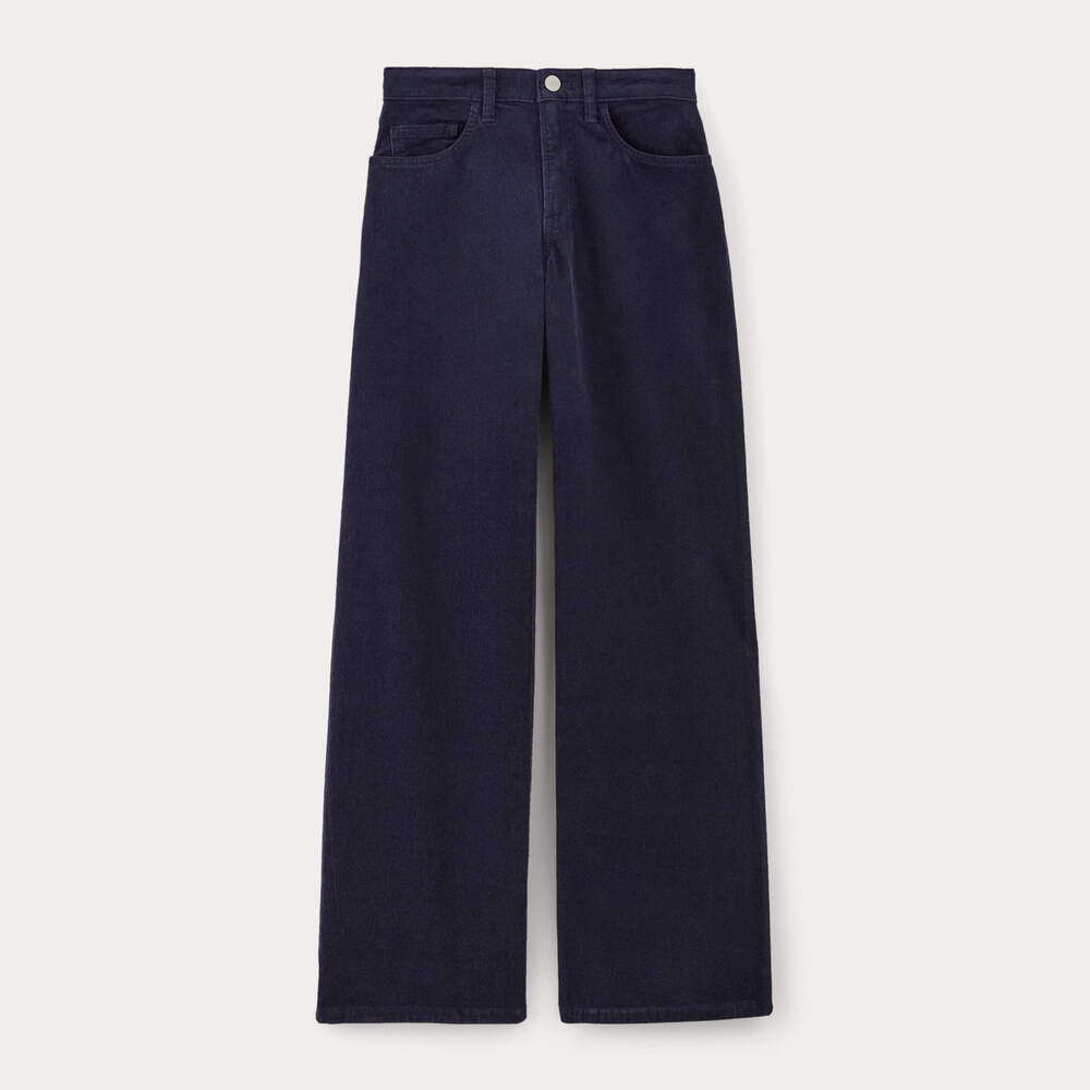 Everlane Women's Mid-Way Pant in Corduroy in Navy, Size 28, Cotton